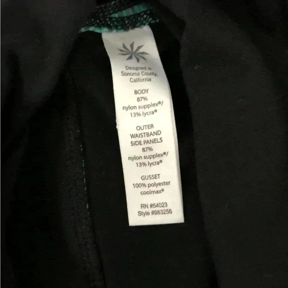 Athleta Women’s M Splits Revelation Capri Yoga Tight Black Green Pants - VGUC! - Picture 9 of 9